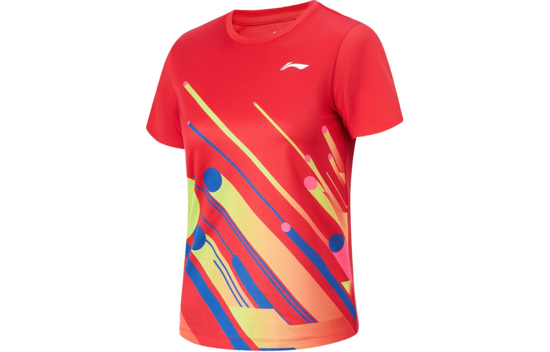 Футболка унисекс для настольного тенниса Li Ning, коллекция, цвет Total Cherry Red, AATT077-2 L