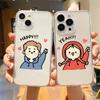Cartoon Sweatshirt Boy Girl Couple Phone Case For iPhone 16 15 11 12 14 13 Pro Max Mini X XSM XR SE 7 8 Plus SE4 16e Cute Cover