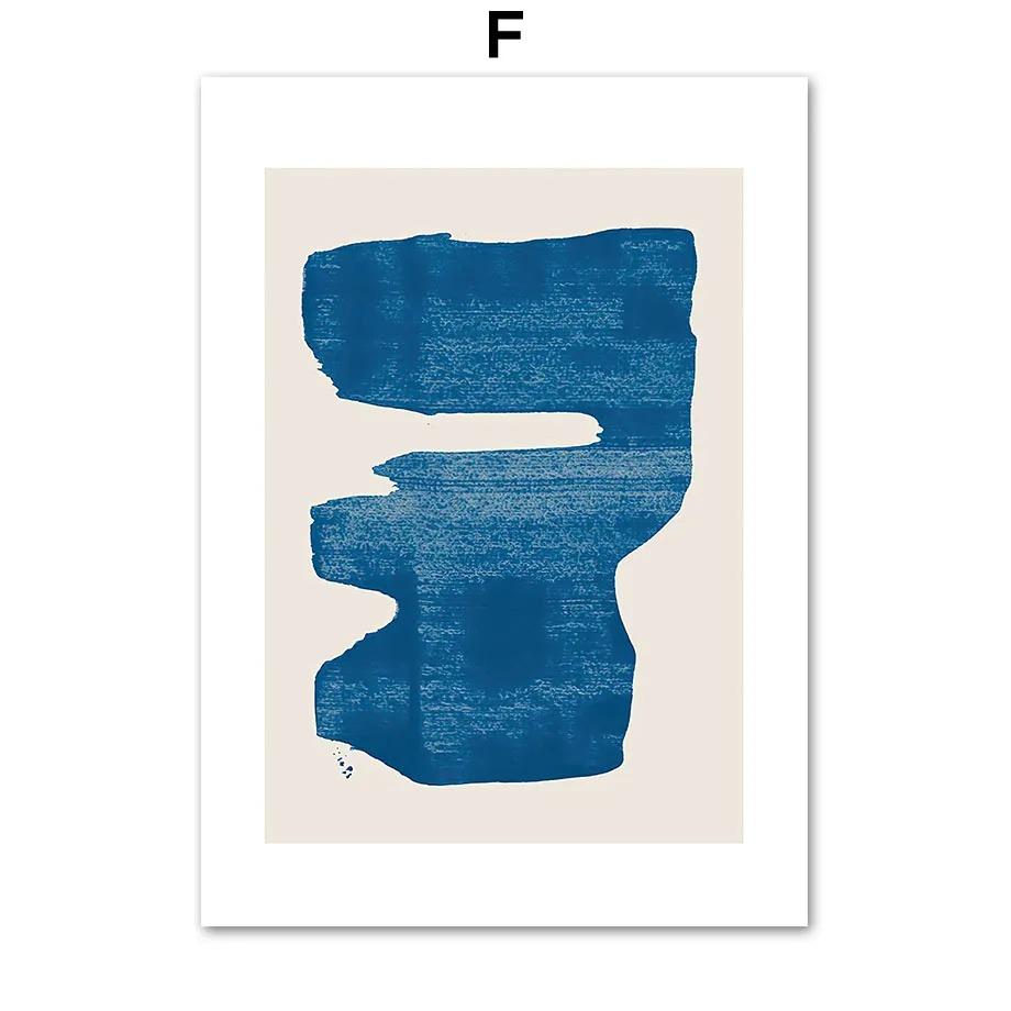 1Pcs Interior Paintings Blue Striped Girl Wall Decororation Modern Art Living Room Home Decor Vase Canvas Painting Nordic Poster No Frame