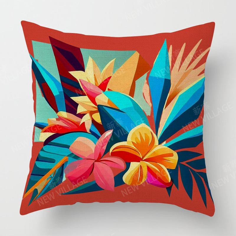 Scandinavian Plant Print Pillow Cover Living Room Sofa Cushion Cover Modern Simple Ins Style Home Decoration 40x40cm