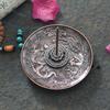 10cm Metal Dragon Carving Pattern Disc with Incense Holder Sandalwood Stick Incense Burner Durable Alloy Ash Catcher Home Decor