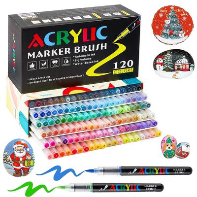 120-Color Quick-Dry Acrylic Doodle Art Marker Pens