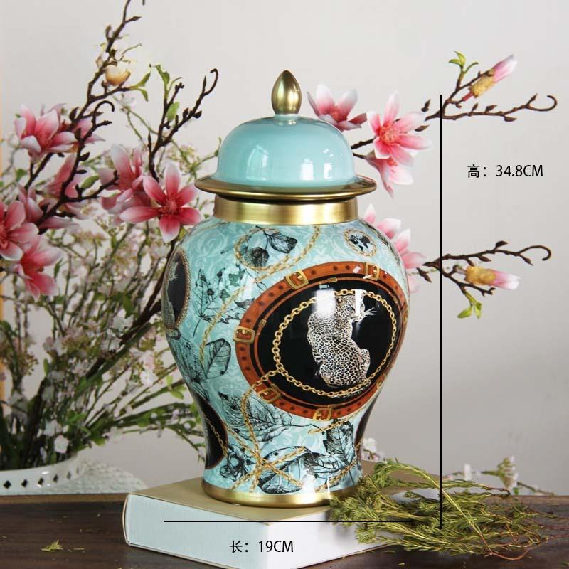 Керамическая банка Генерала Граффити подсолнух Ручная работа Имбирная банка Герметичный контейнер для хранения Ваза для цветов Винтажная фарфоровая бутылка