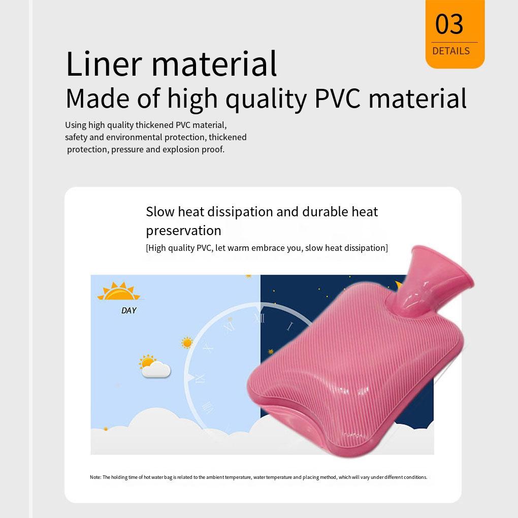 Hot Water Bag Warm Bottle Hand Warmer Compact Size Artificial Warming Bags Indoor Office Winter Supplies