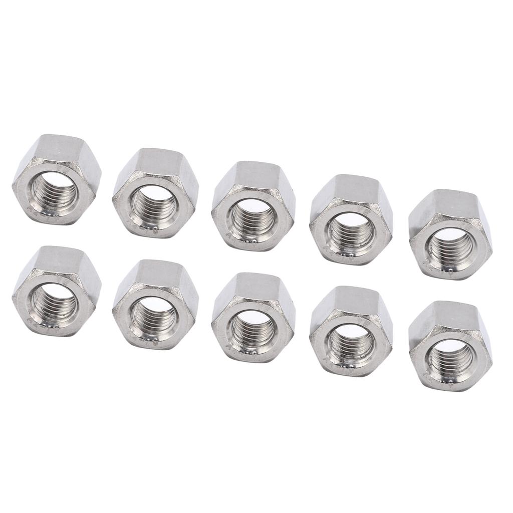 10Pcs Coupling Nut Hex M12 Stainless Steel Rod Connector Nut Female Thread Fastener