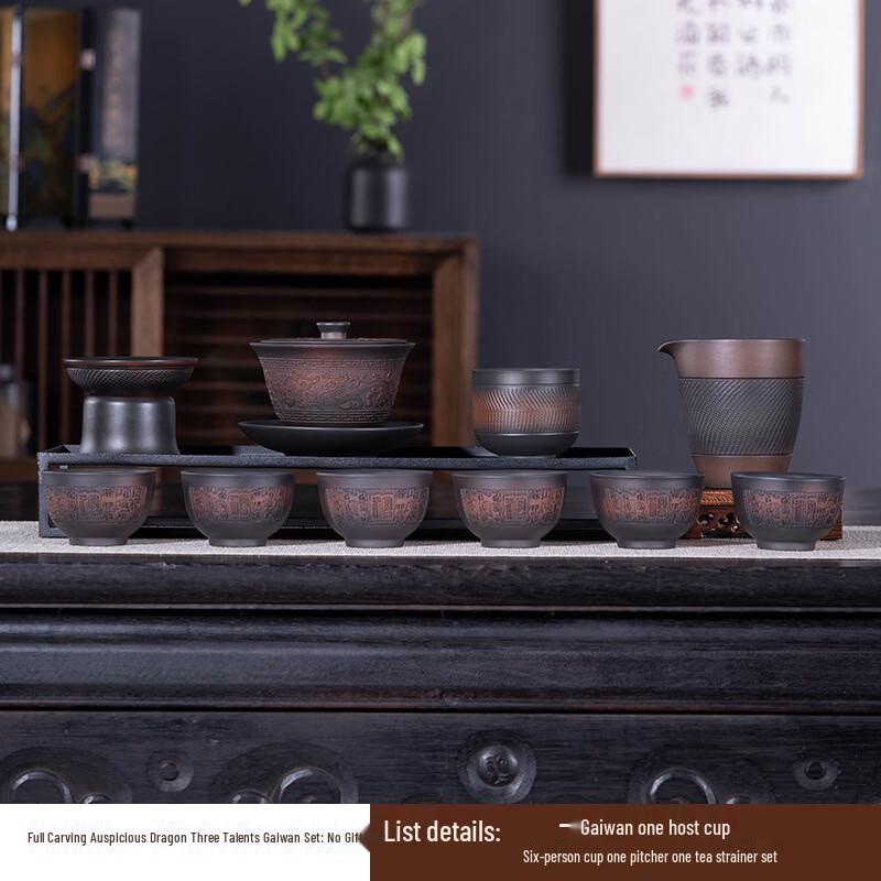 Chinese Dragon Pattern White Porcelain Sancai Gaiwan