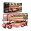 Piececool Metal 3D Red Metallic Nano 128 Pieces Puzzle Double-Decker Bus, Puzzle,