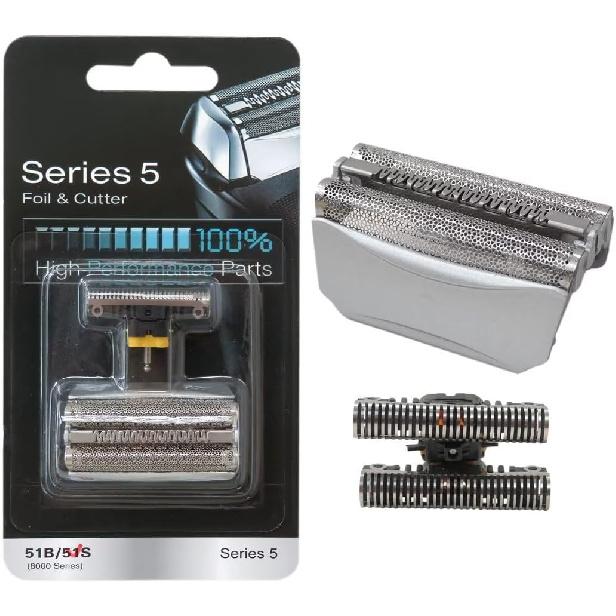 Foil & Cutter Series 5 51S Replacement Head for B-raun Series 5 590cc 8595 8985 8975 8991 (Silver, New Packaing)