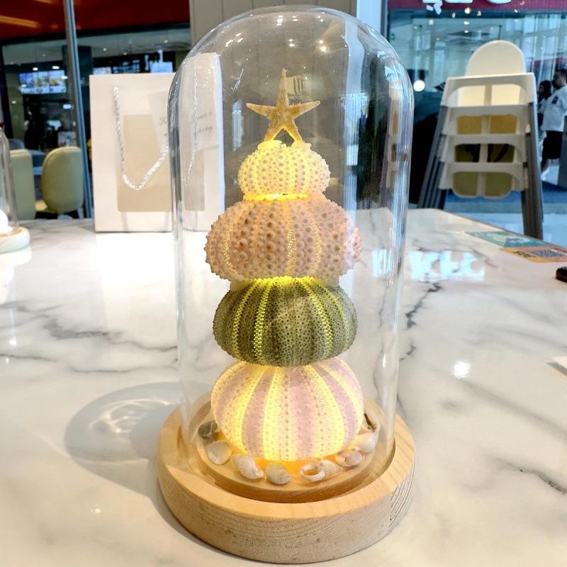 Sea Urchin Shell Jellyfish Night Light: Heart-Shaped Ornament for Mother's Day or Birthday