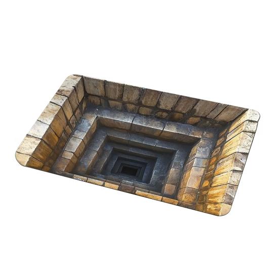 3D Koberec Bezedná jáma Vizuální past Rohožka s padacími dveřmi Protiskluzová Absorpční Optická iluze Hloubka Podlahová rohožka pro Vchod do domu Obývací pokoj Herní místnost