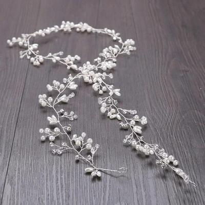 Women Fashion Crystal Ornaments Hair Accessories Hairpin Elegant Wedding Headdress for Bride Wedding Floral Pearls Jewerly