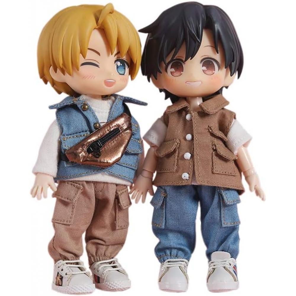 Ishr Obitsu 11 Ob11 Size OutFit Obitsu Doll 11cm Body Cargo Pants Work Wear Pants  Loose Fit  5 Colors  Set Of 4   4 Piece Set