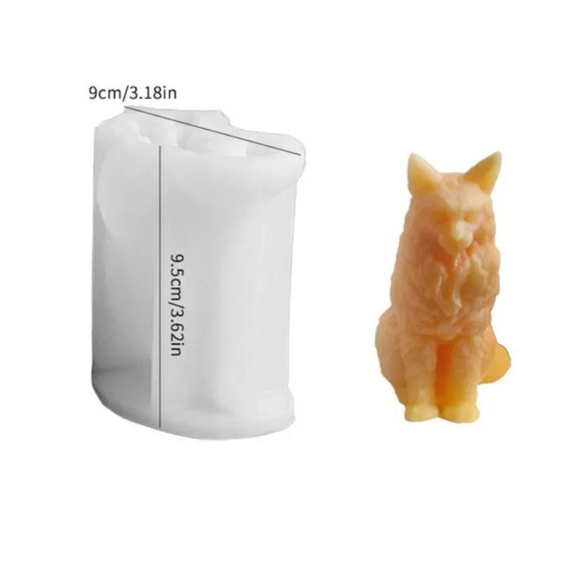 3D Sitting Cat Candle Silicone Mold DIY Cute Kitten Soap Gypsum Resin Handicraft Resin Cement Mold for Handmade Crafts