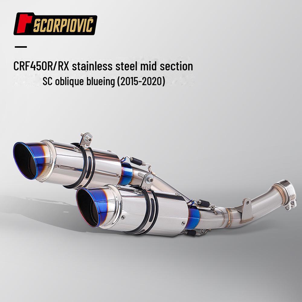 CRF450 Mid-Tail Section Avgassystem för 2015-2020: Enkel installation, inga modifieringar krävs