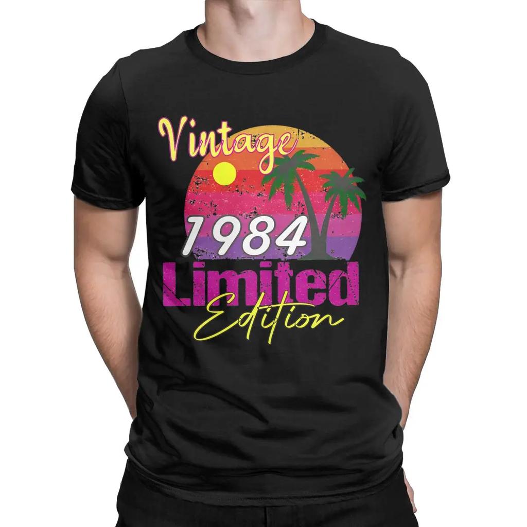 Men 40 Year Old Vintage 1984 Limited Edition T Shirts Birthday Gift Cotton Tops Short Sleeve O Neck Tee Shirt Plus Size T-Shirts