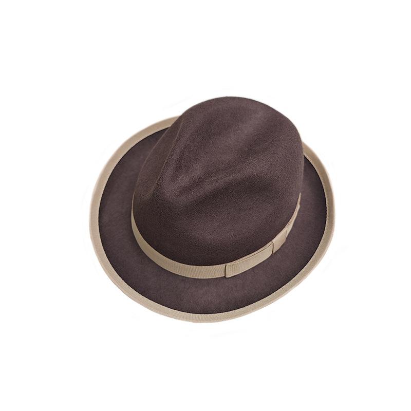 Fedora Sunshade Ribbon Decorative Wool Top Hat French Pure Wool Hat