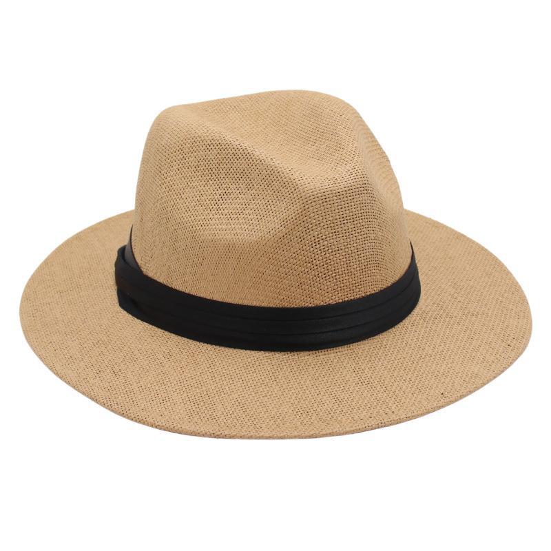 Spring And Summer Straw Hat Breathable Cool Hat Beach Sun Protection Visor Hat Gentleman Jazz Hat Men And Women Trendy