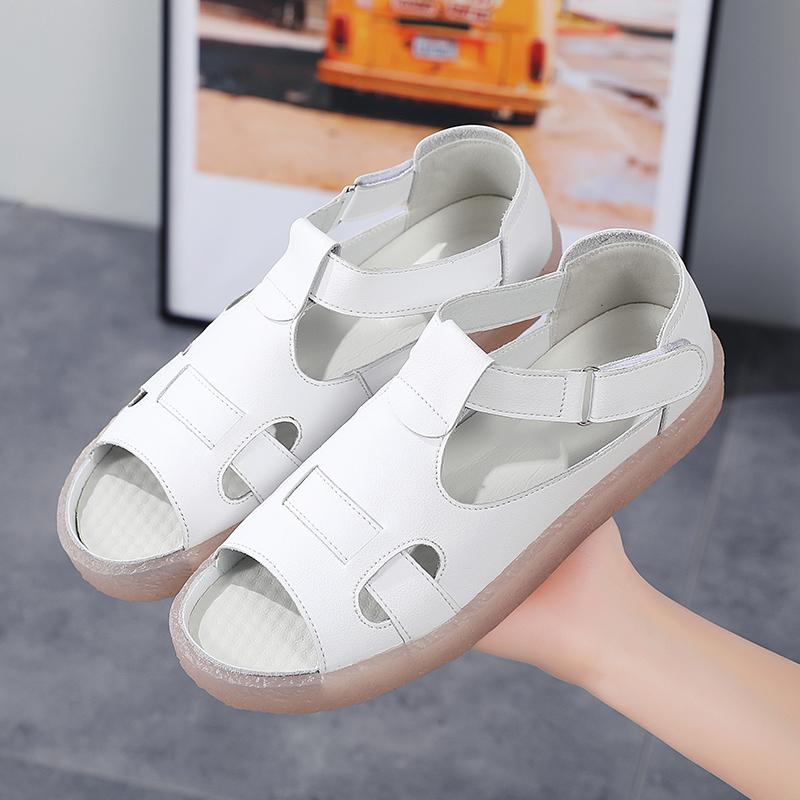Women's Sandals Summer Essentials Mary Jane Beach Shoes Flats Girl Open Toe Plus Size Casual Soft Walking Beige Sandals Large Size