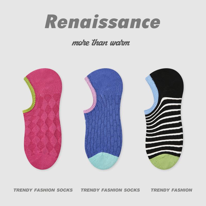 Socks, Women, Summer Thin, Breathable Short Socks, Retro Relief, Knitted, Non Falling Heels, Invisible Ship Socks