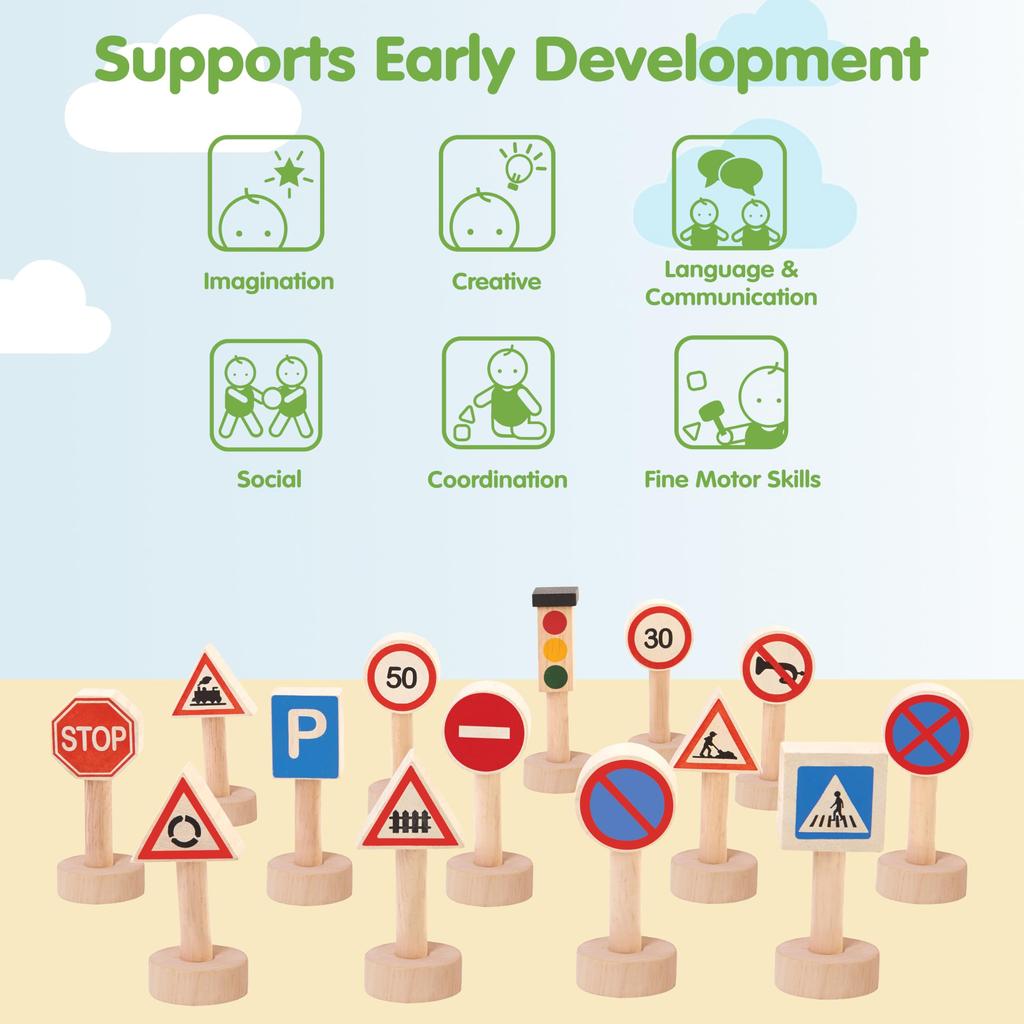 PlanToys 6203 Traffic Sign and Signal Set