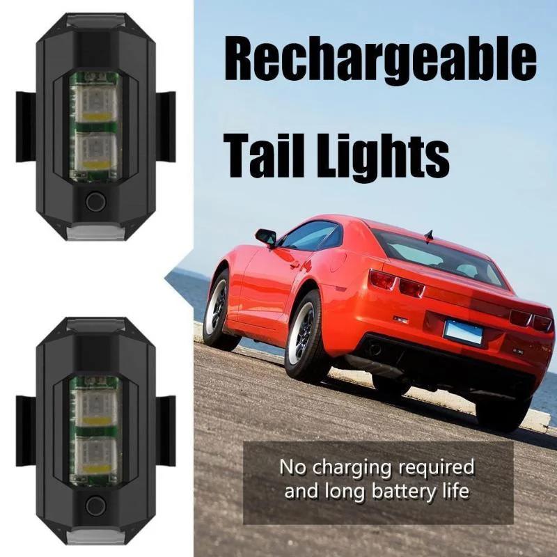 Motorcycle Lights Drone Strobe Light USB LED Anti-Collision Bike Aircraft Night Flying Flashing Warning Signal Light Car Accesso