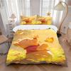 3-teiliges Winnie Puuh Schmetterlinge Aufdruck Steppdecken-Set Weiche und Bequeme Deckenbezüge für Schlafzimmer, Gästezimmer Bettwäsche-Set Q091