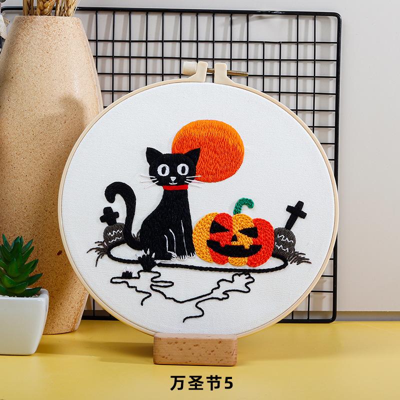 Diy Handmade Embroidery Material Package, Halloween Pumpkin Bat Ghost European And American Festivals Christmas
