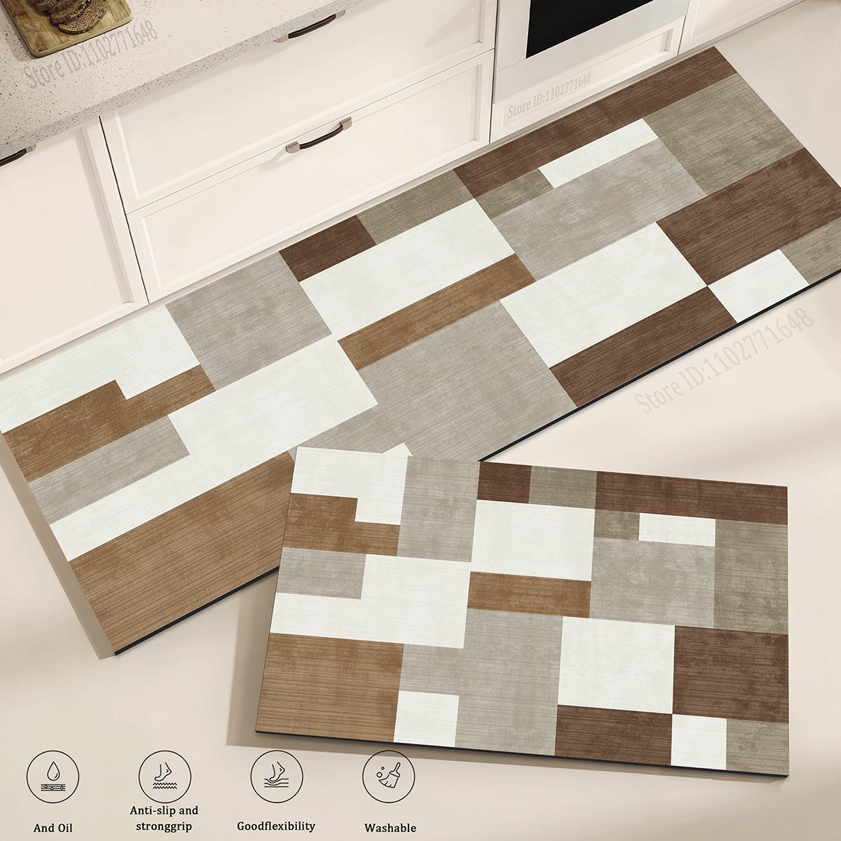 

Quality Kitchen Long Non-slip Absorbent Vinyl Rugs Waterproof Washable Floor Mat Bedroom Hallway Corner Entrance Doormat Carpet 40cmx60cm 1pc