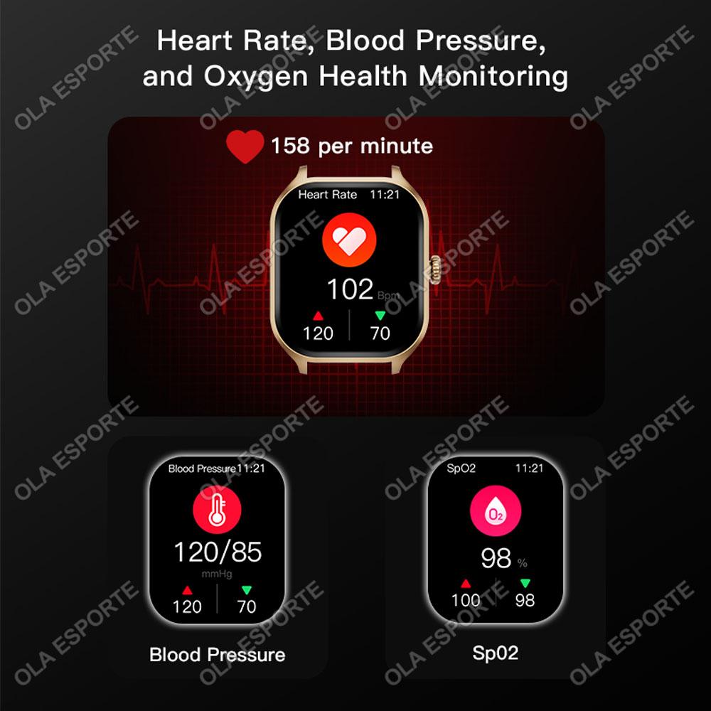 Sports Smart Watch 1.85" HD Full Touch Screen Fitness Watches Tracker Electronics Bluetooth Call Smartwatch Men Women Gift