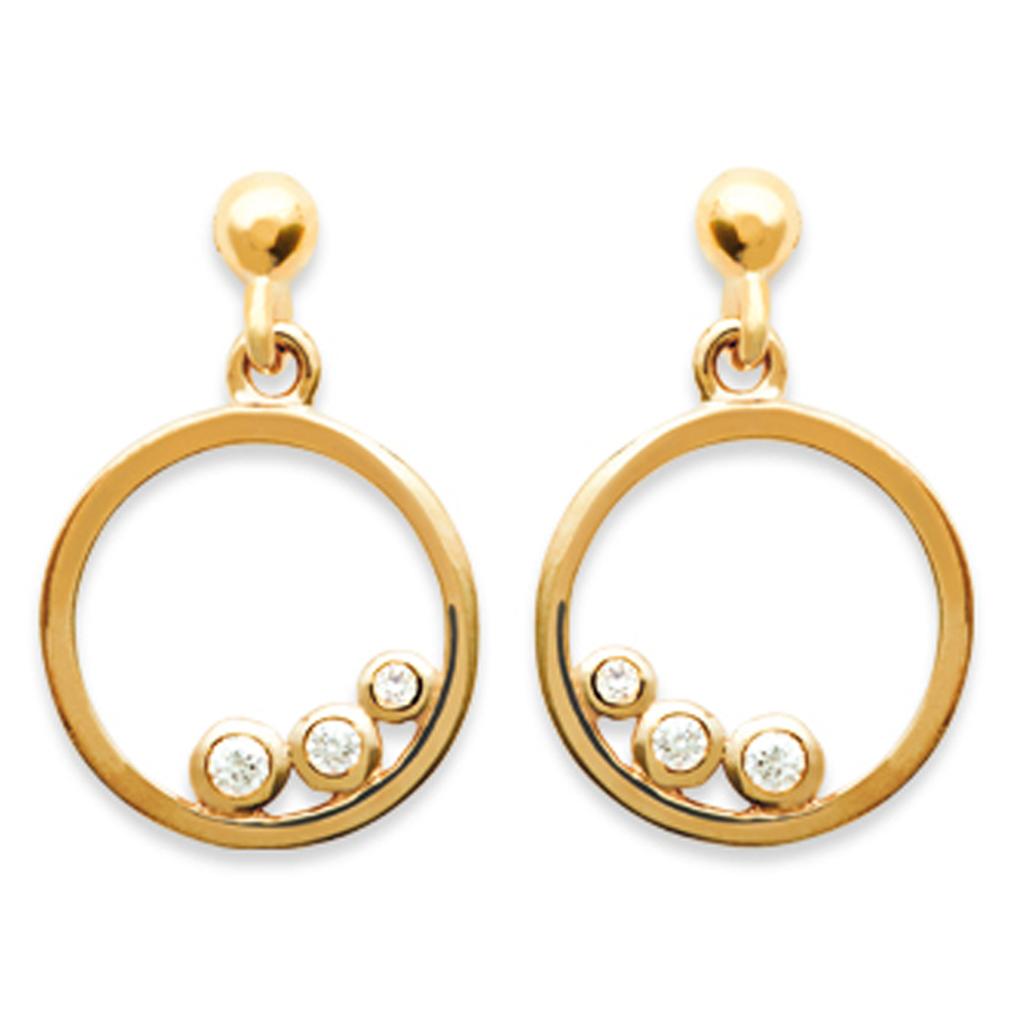 Les Trésors De Lily [L3950] - White Gold 'Déesse' Gold Plated Earrings - 11 Mm