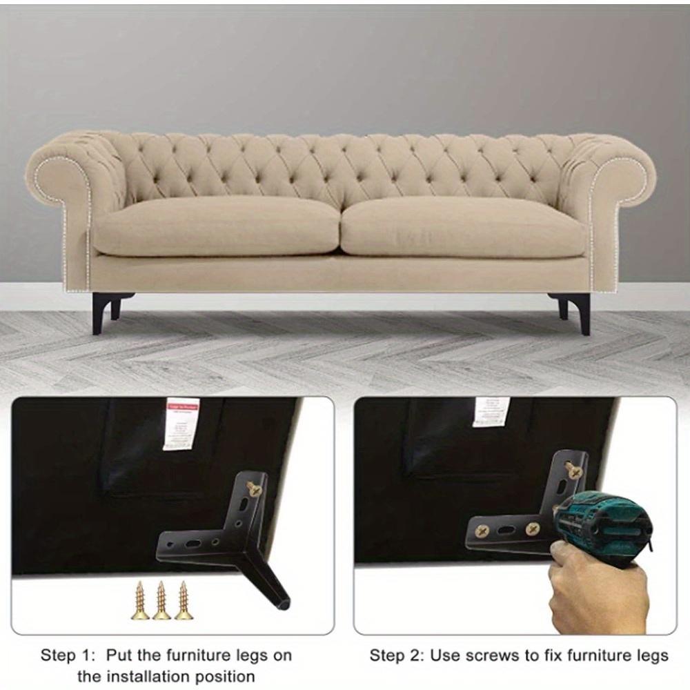 4PCS Furniture Legs,Triangle Metal Sofa feet, Replacement Cabinet feet, Modern Coffee Table Support Legs, Suitable for Cupboard, Sofa, TV Cabinet