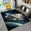 3D Spaceship Spacecraft UFO Cartoon Carpet Rug for Home Living Room Bedroom Sofa Doormat  Decor,kids Area Rug Non-slip Floor Mat