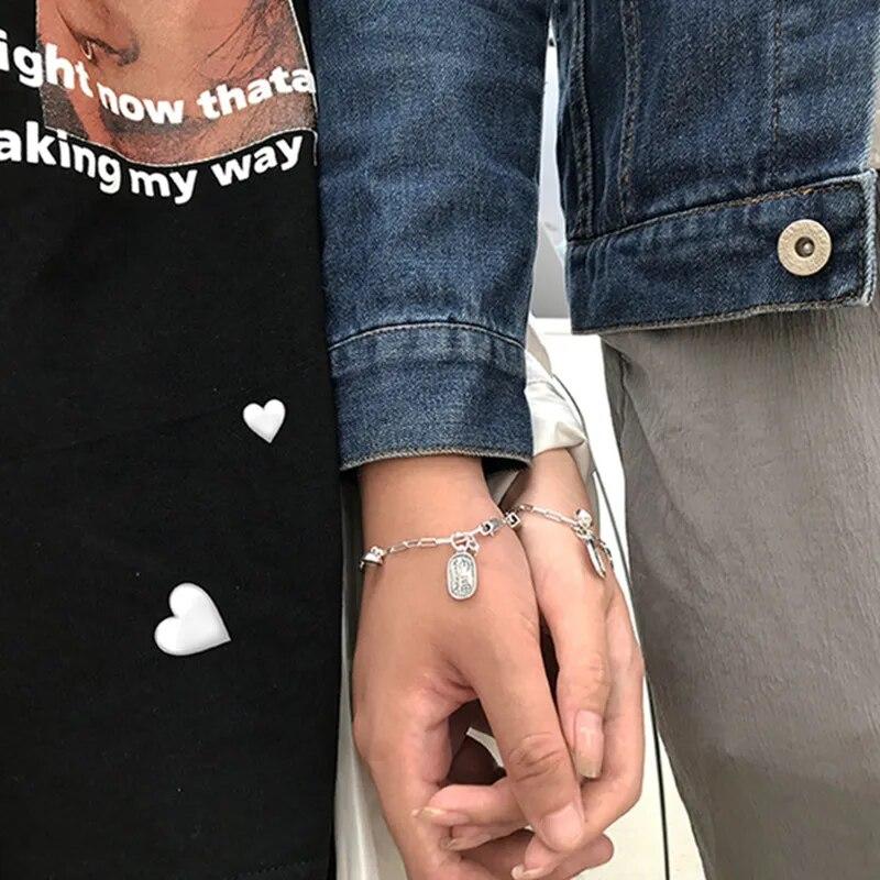 2Pcs/Set Retro Magnet Couple Bracelet for Women Men Fashion Lucky Magnetic Bracelet Brings Good Luck And Wealth Jewelry Gifts