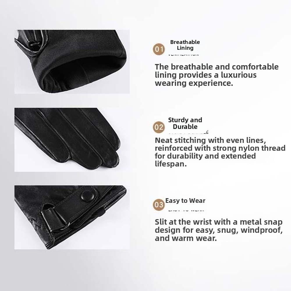 1pair Waterproof PU Anti-cold Gloves Soft Windproof Mittens Gift Men Finger Mittens Autumn