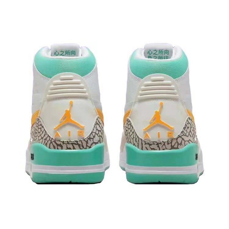 Jordan Legacy 312 Cushioning Abrasion Resistant Breathable High top Vintage Basketball Shoes Men's White Green FV3625-181(Team56-)