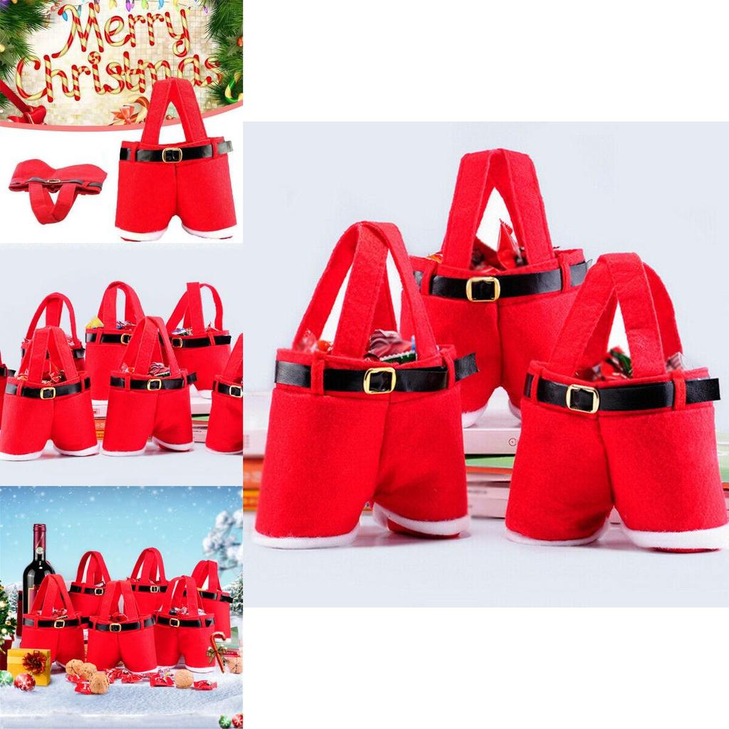 Santa Claus Pants Shaped Christmas Candy Gift Bag For Joyful Holiday Celebrations**