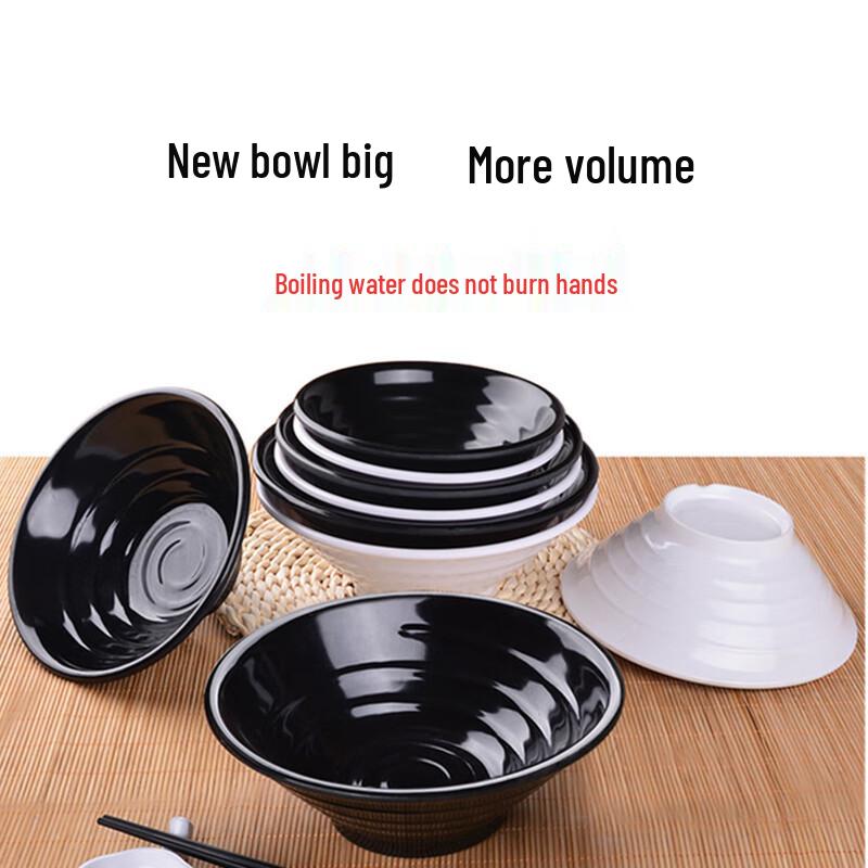 Japanese Style A5 Melamine Noodle & Soup Bowls - 10 Pack
