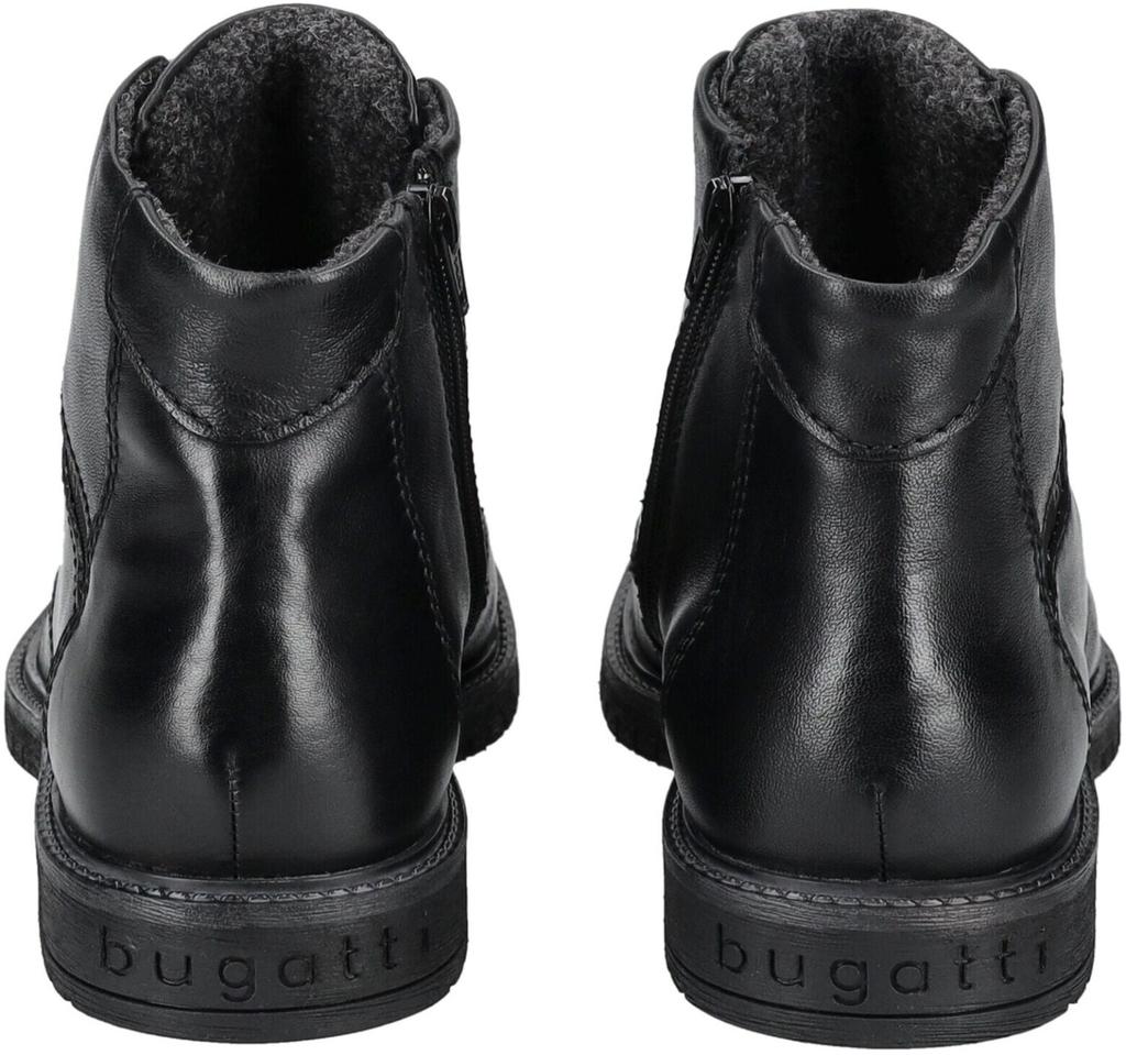 Ботинки Bugatti на шнуровке из гладкой кожи черного цвета