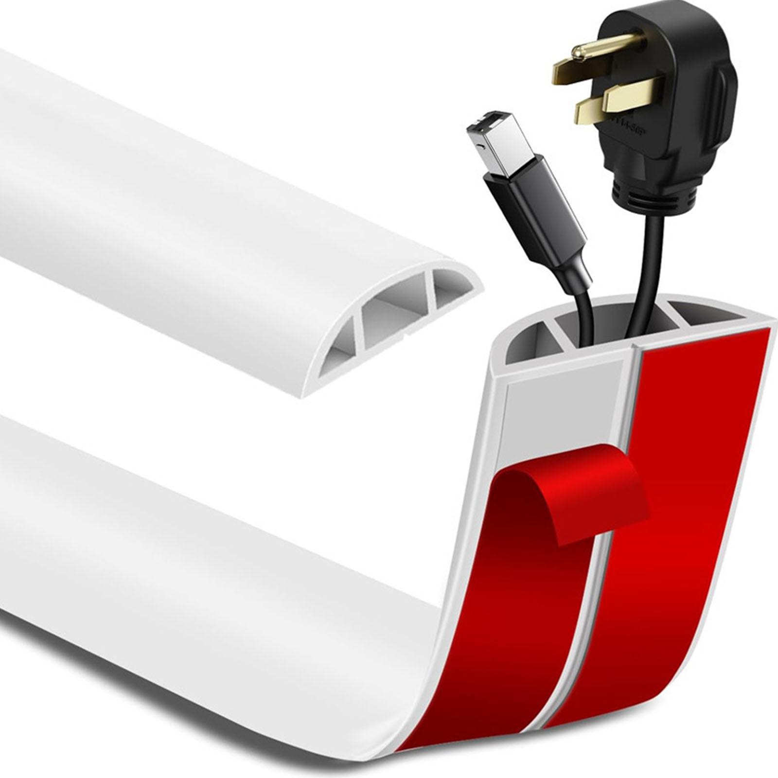 

Floor Cable Protectors PVC Adhesive Cuttable Wire Cover Cord Hider Floor Cable Management Power Cord Protector белый