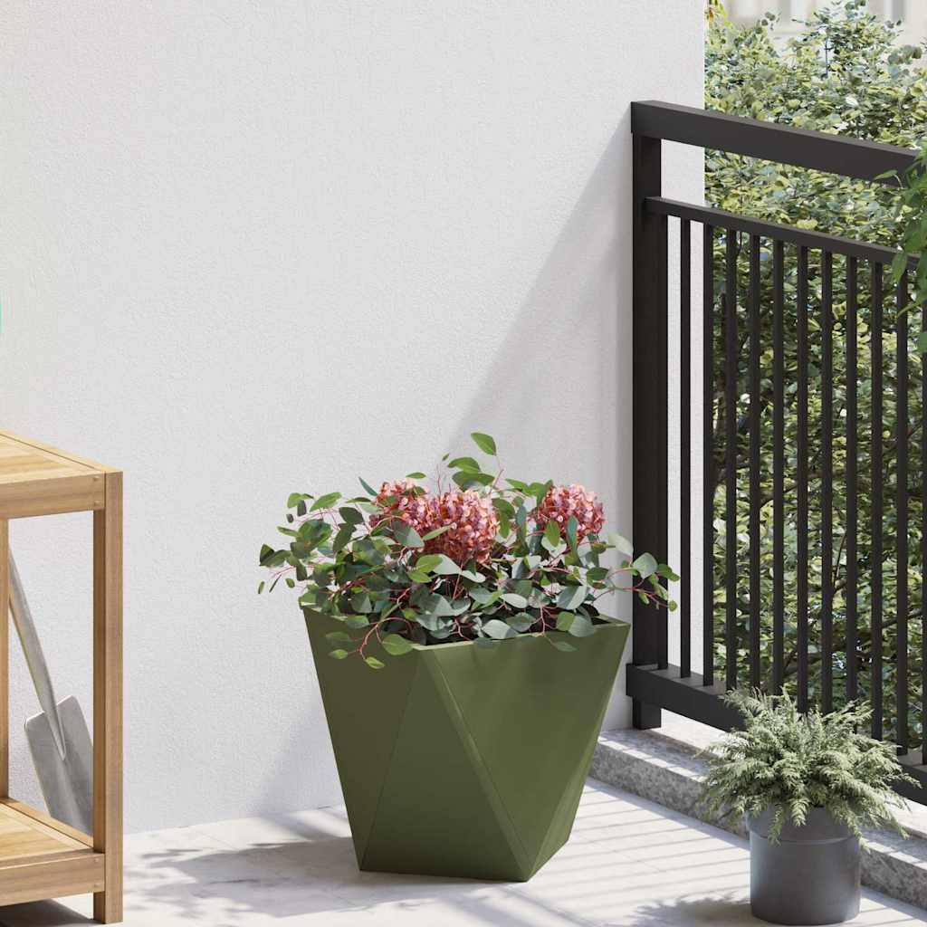 Plant Pot Olive Green 30 x 30 x 30 cm Steel