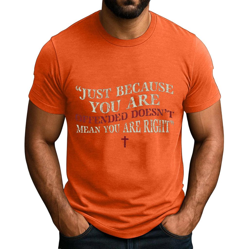 Men's  Popular T-shirt Printed Round Neck Short Sleeve T-shirt