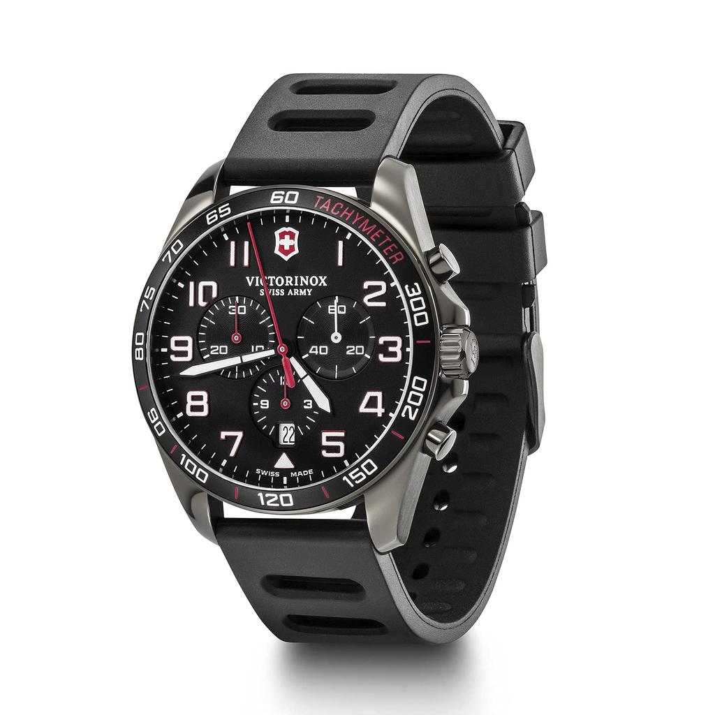 VICTORINOX FIELDFORCE SPORT CHRONO Stainless Steel Case Black Black Rubber Gift Item 241889 Wristwatch, (316L), Dial, Strap,