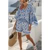 16 European and American summer printed beach blouse vacation casual bikini beach bat sleeve set