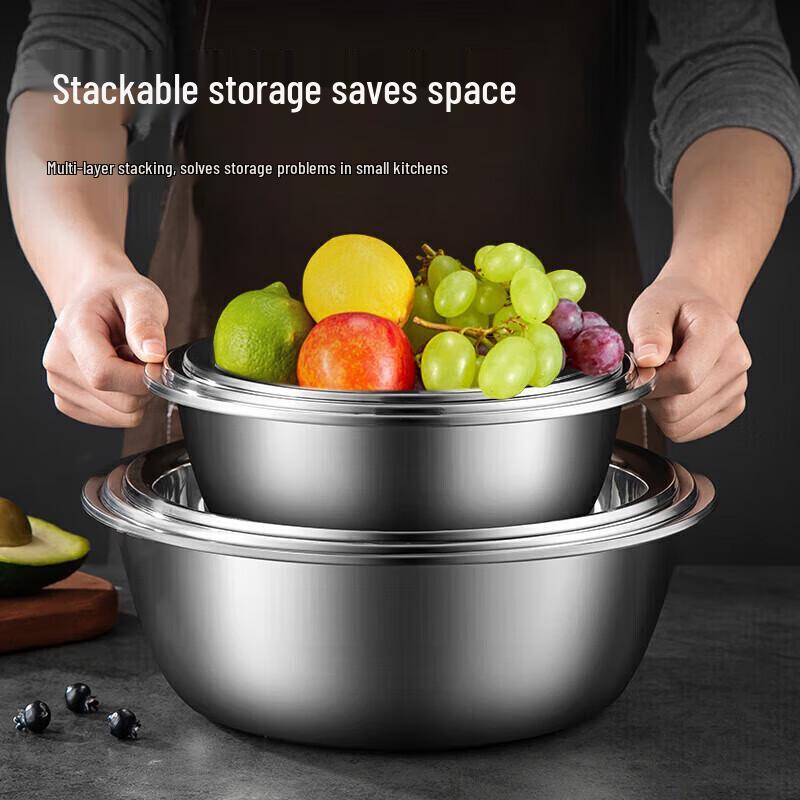 Thickened Stainless Steel Multi-Purpose Kitchen Bowl