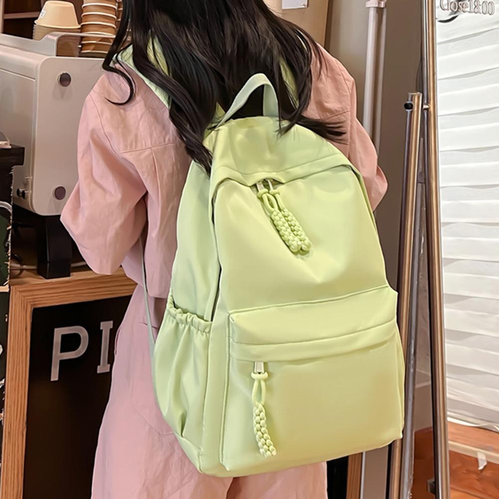 Women Schoolbag Large Capacity School Backpack Zipper Solid Color Rucksack Teens Girls Casual Daypack Bag Student School Bag