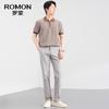 ROMON Men's Linen Blend Straight-Leg Business Casual Pants