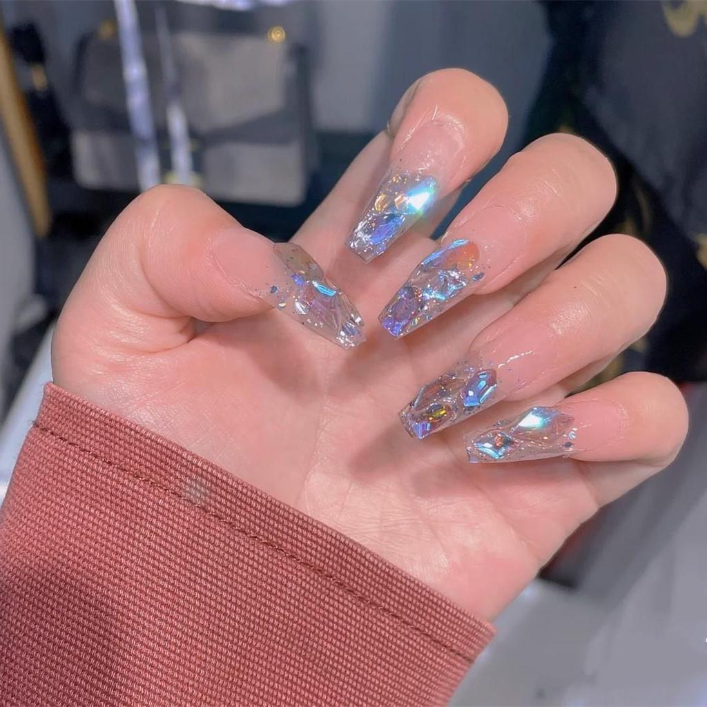 Aurora Diamond Super Flash Wearable Manicure False Nail Stickers