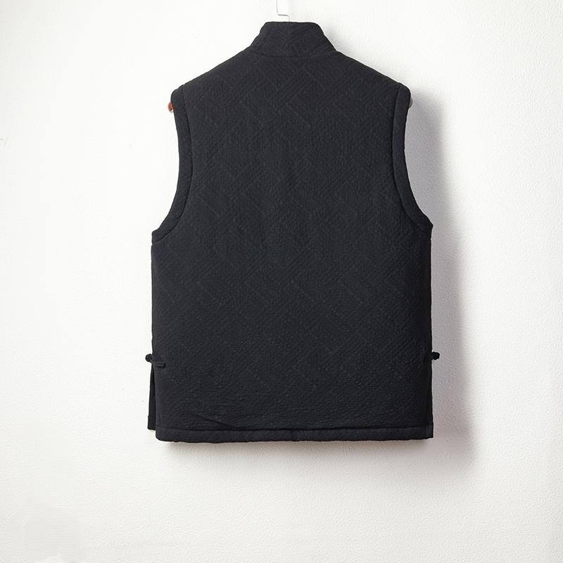 Chinese Style Men Retro Linen Vest Men Sleeveless Cotton Padded Jacket Men Buckle Vests Casual Tank Tops Male Hanfu Waistcoats