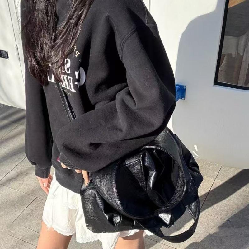 Neue Retro vielseitige Ölwachsleder große Kapazität Tote Bag High-End Schulter Unterarmtasche Pendler Messenger Bag