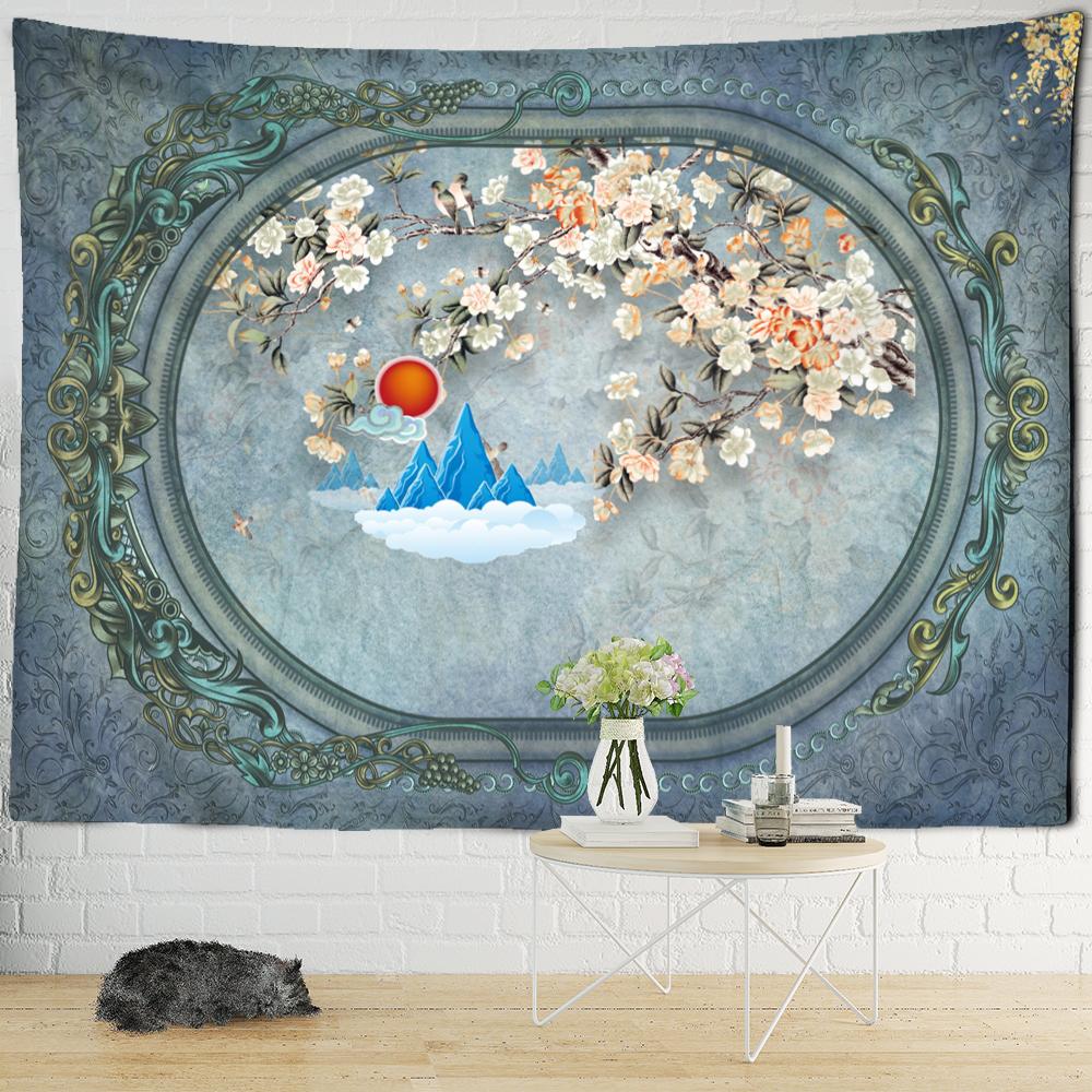 Jumătate de Mandala Tapiserie simplă pentru agățat pe perete Boho Estetic Artă pentru cameră Psihedelic Vrăjitorie Hippie Decor acasă